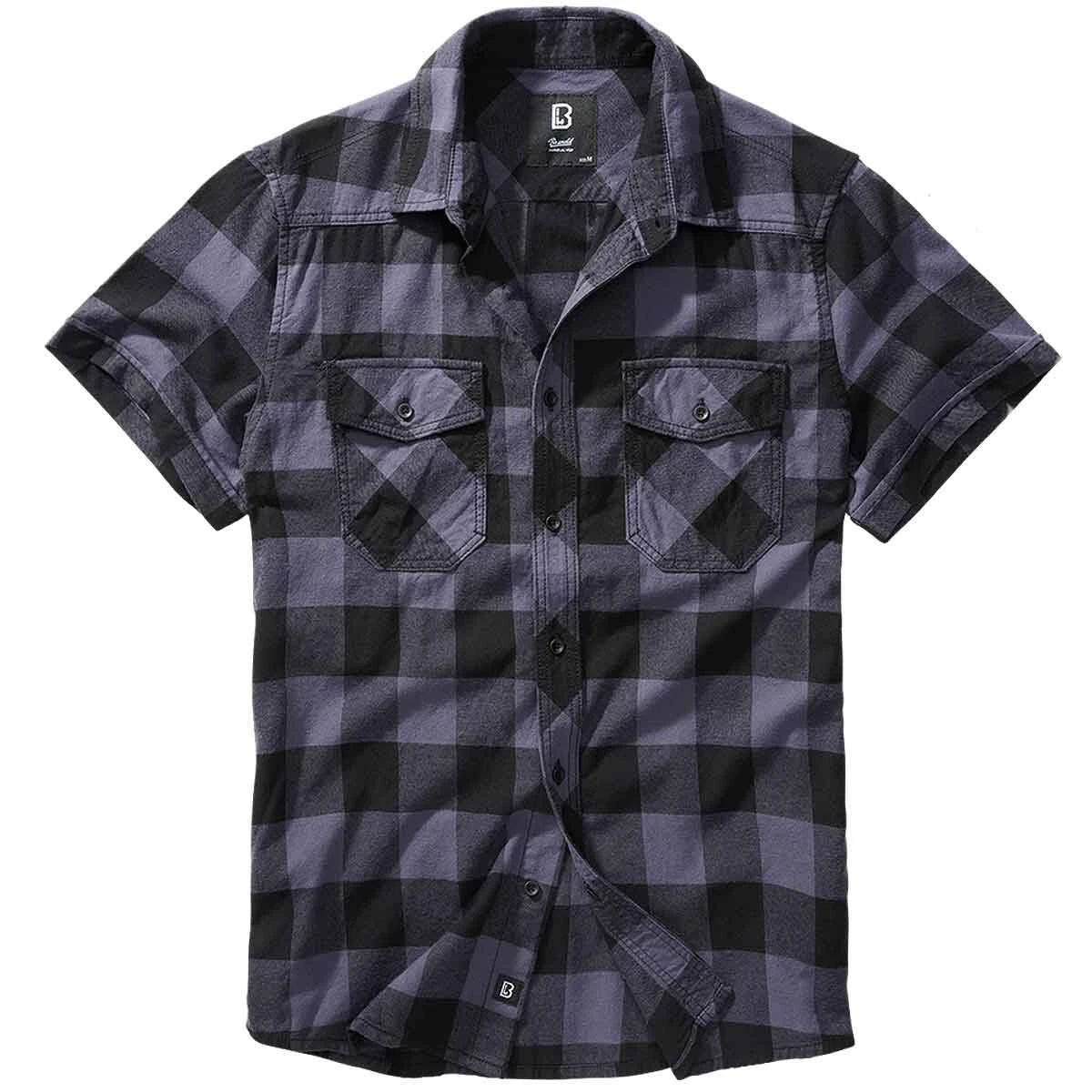 Brandit Checkshirt Kurzarm Schwarz-grau 3 Brandit Checkshirt Kurzarm Schwarz-grau