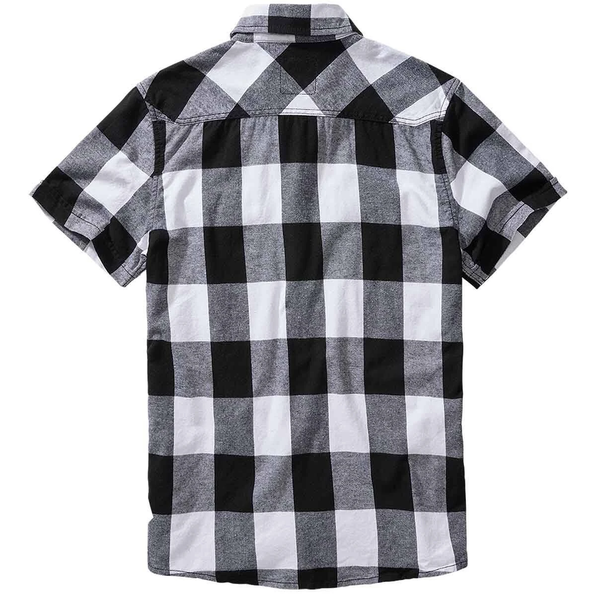 Brandit Checkshirt Kurzarm Weiß-schwarz 4 Brandit Checkshirt Kurzarm Weiß-schwarz – Bild 2