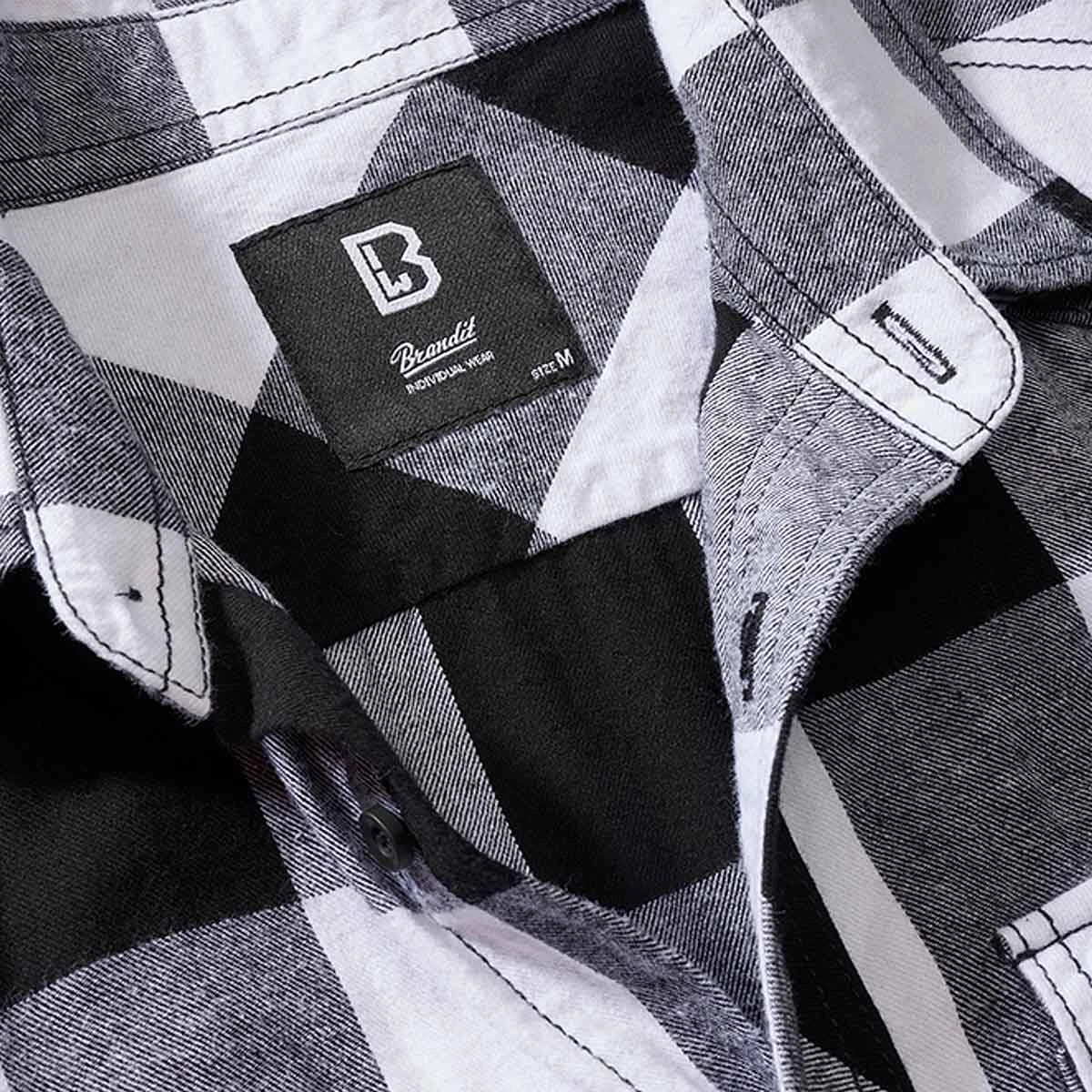 Brandit Checkshirt Kurzarm Weiß-schwarz 5 Brandit Checkshirt Kurzarm Weiß-schwarz – Bild 3