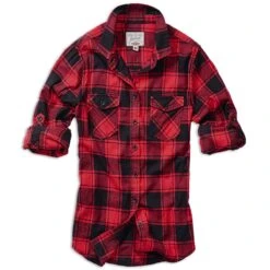Brandit Girls Flanellhemd Amy Rot-schwarz