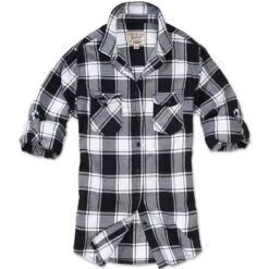 Brandit Girls Flanellhemd Amy Schwarz-weiß