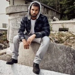 Brandit Hooded Lumberjacket Schwarz-grau -Angebote Outdoor Kleid Store hooded lumberjacket schwarz grau3