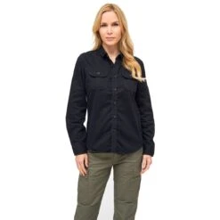 Brandit Ladies Vintage Shirt Langarm Schwarz -Angebote Outdoor Kleid Store ladies vintage shirt langarm schwarz3
