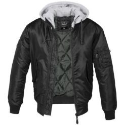 Brandit MA1 Jacke Sweat Hooded Schwarz/grau
