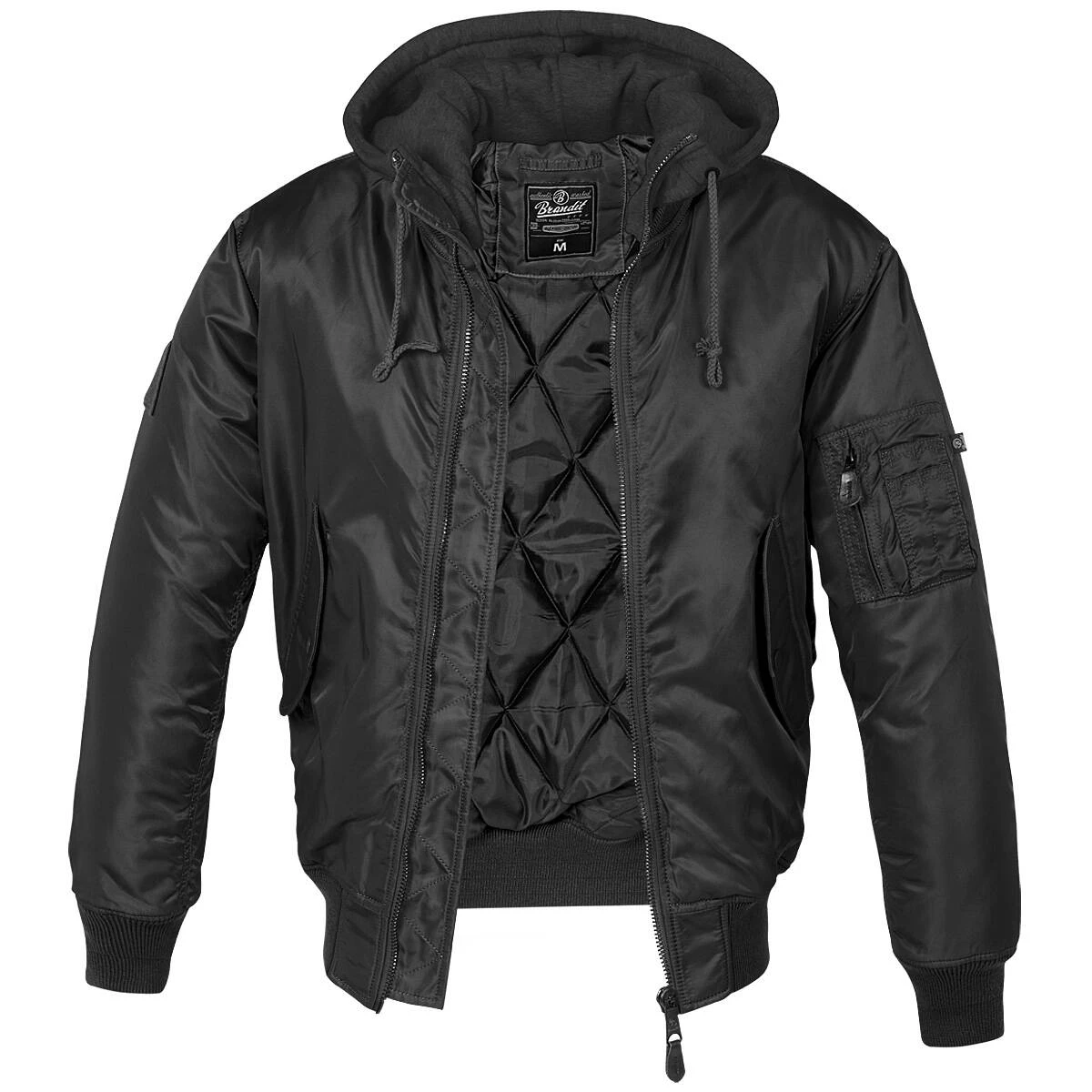 Brandit MA1 Jacke Sweat Hooded Schwarz 3 Brandit MA1 Jacke Sweat Hooded Schwarz