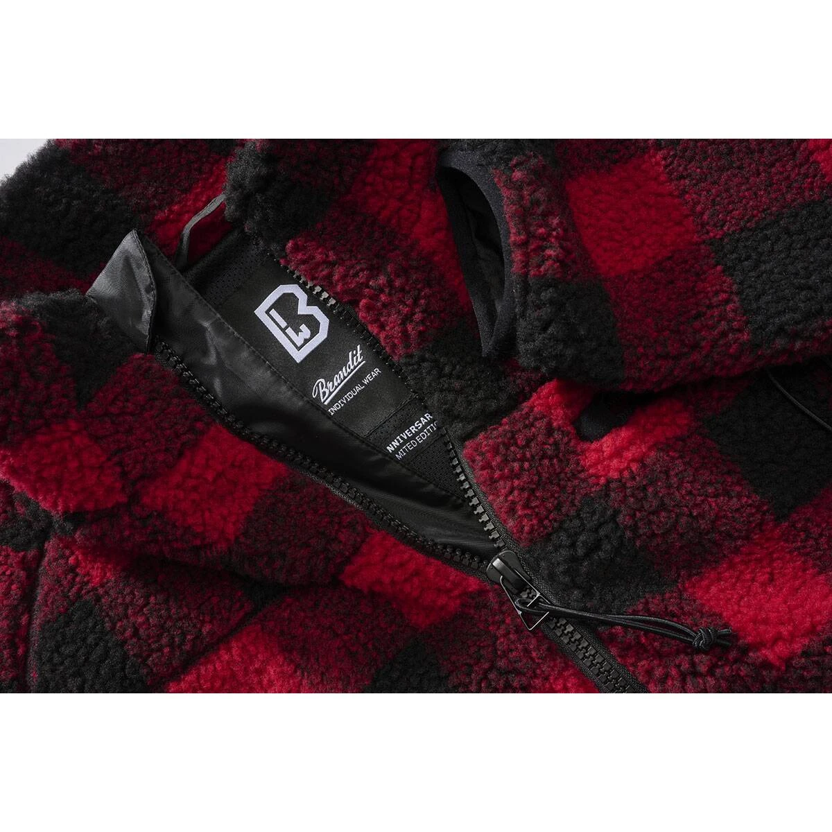 Brandit Teddyfleece Jacke Rot-schwarz 5 Brandit Teddyfleece Jacke Rot-schwarz – Bild 3