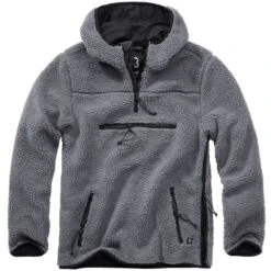 Brandit Teddyfleece Pullover Mit Kapuze Anthrazit