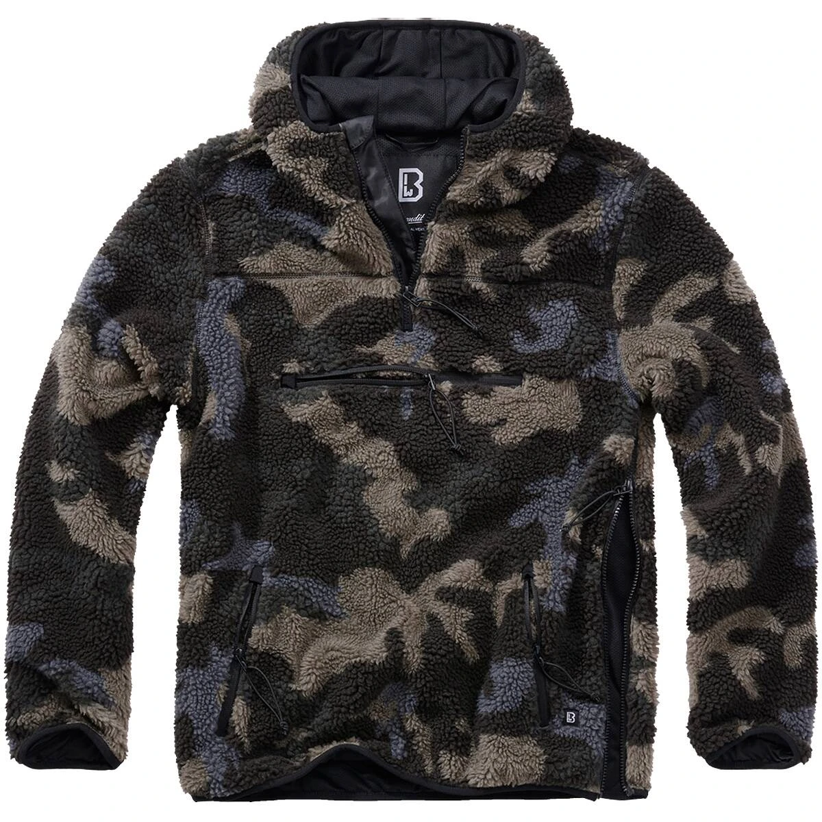 Brandit Teddyfleece Pullover Mit Kapuze Darkcamo 3 Brandit Teddyfleece Pullover Mit Kapuze Darkcamo