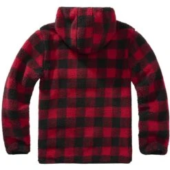 Brandit Teddyfleece Pullover Mit Kapuze Rot-schwarz -Angebote Outdoor Kleid Store teddyfleece pullover mit kapuze rot schwarz2