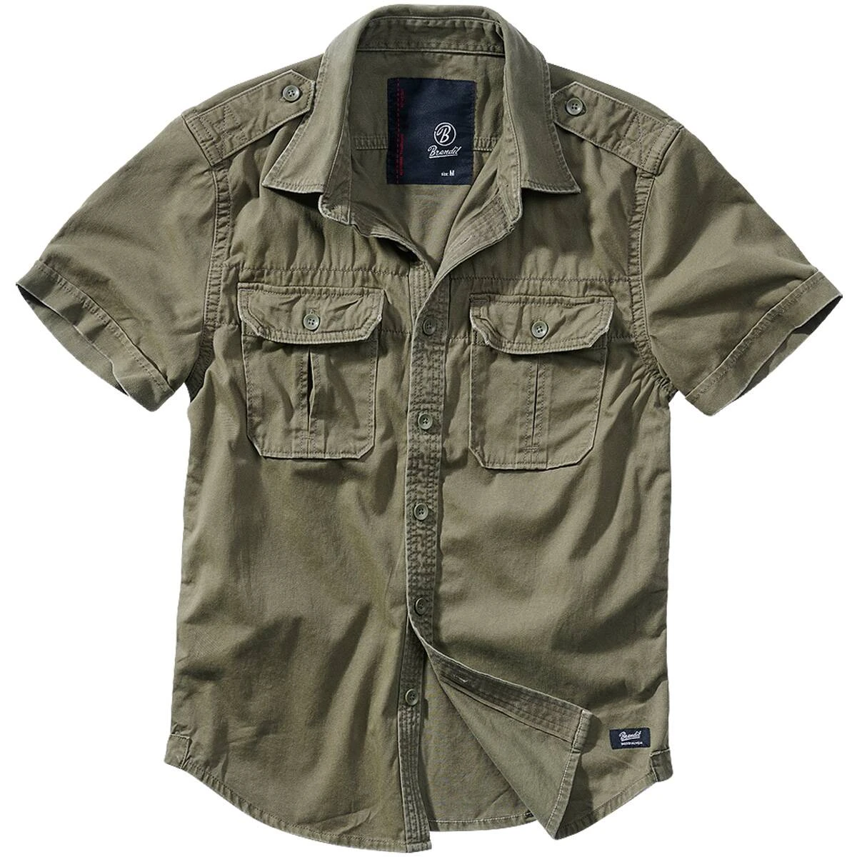 Brandit Vintage Shirt Kurzarm Oliv 3 Brandit Vintage Shirt Kurzarm Oliv